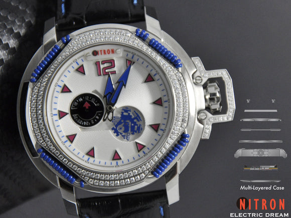 Electric Dream with Swarovski/ White and Blue